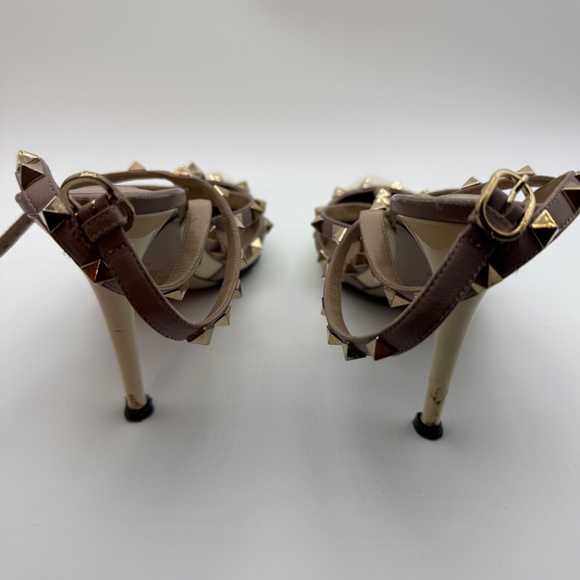 VALENTINO ROCKSTUD WHITE 100MM SLING BACK PUMPS SIZE 40.5 - Picture 5 of 9